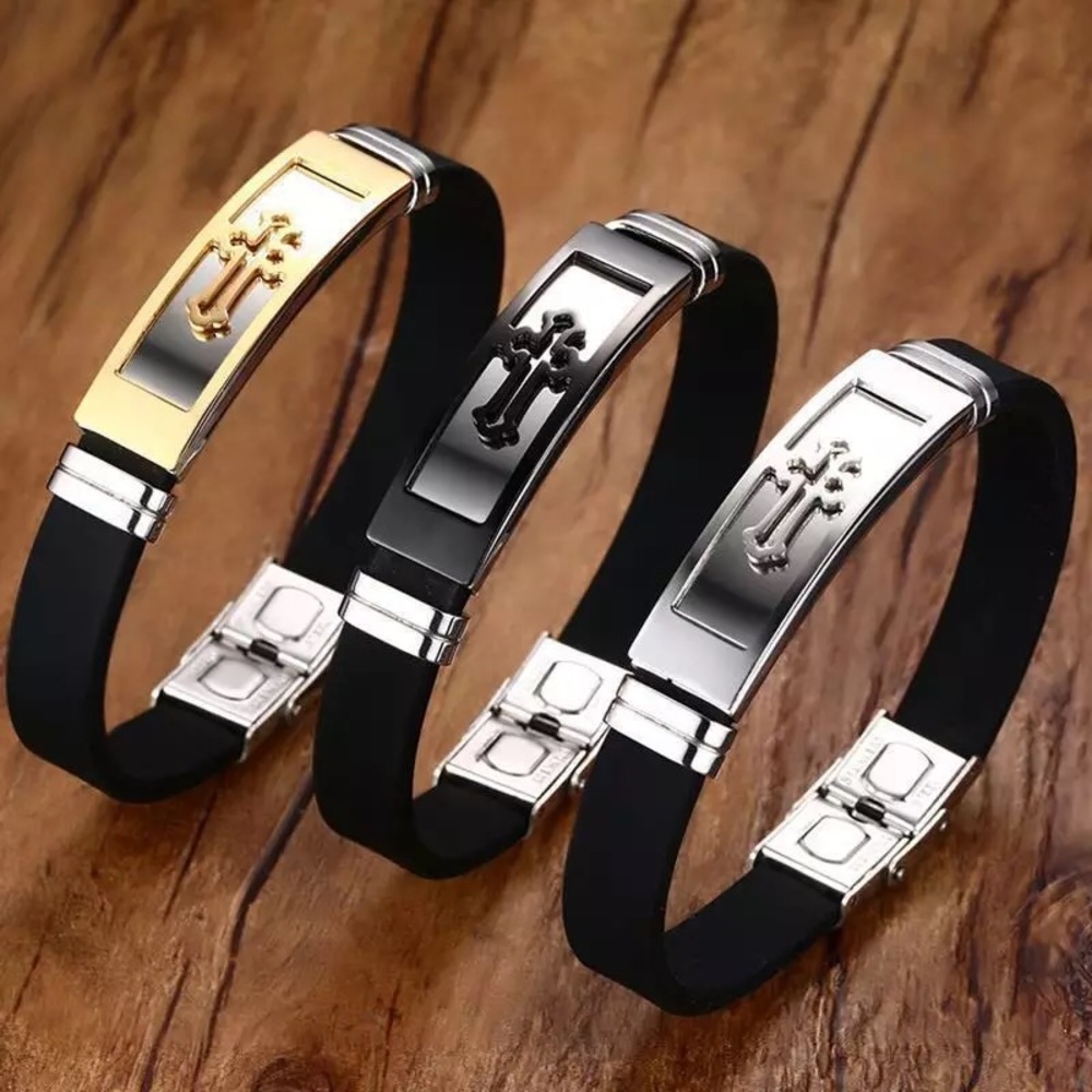 COPY - Stainless Steel Men’s Cross Bracelet